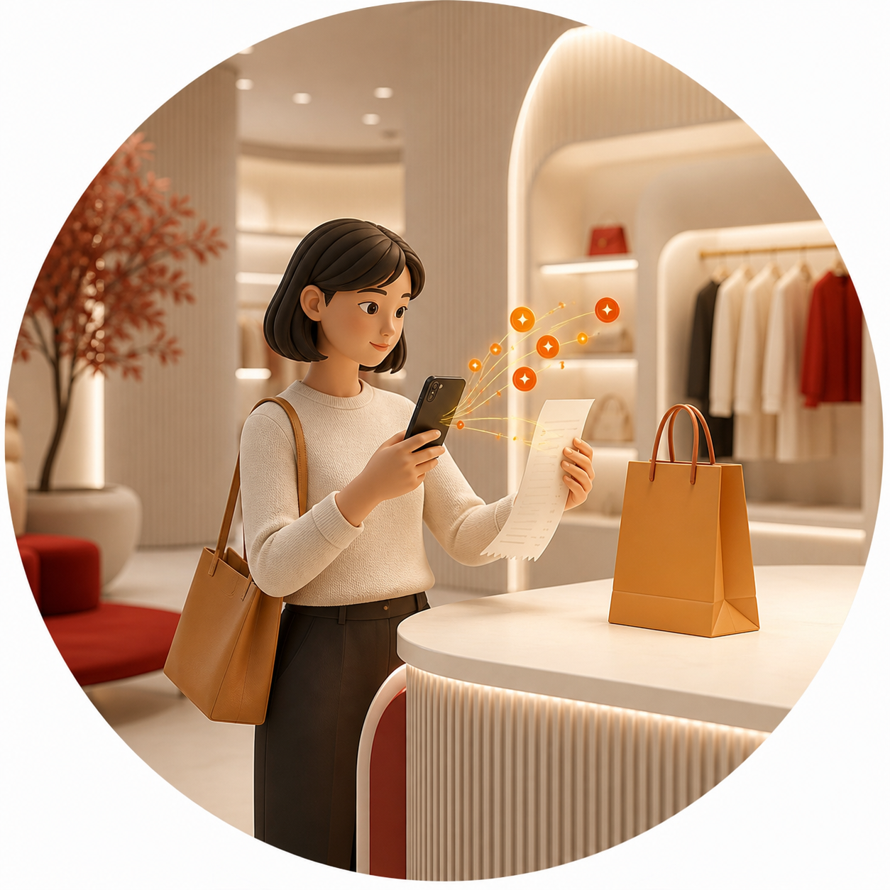 A visitor submits a shopping bill to receive a reward